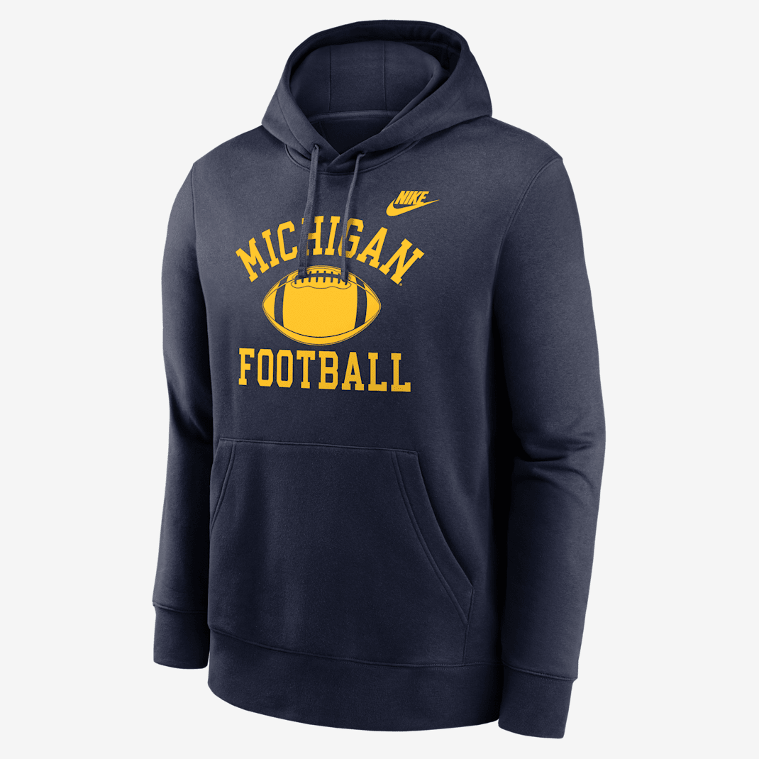 Michigan Legacy Club Football Icon Men's Nike College Pullover Hoodie - Navy
