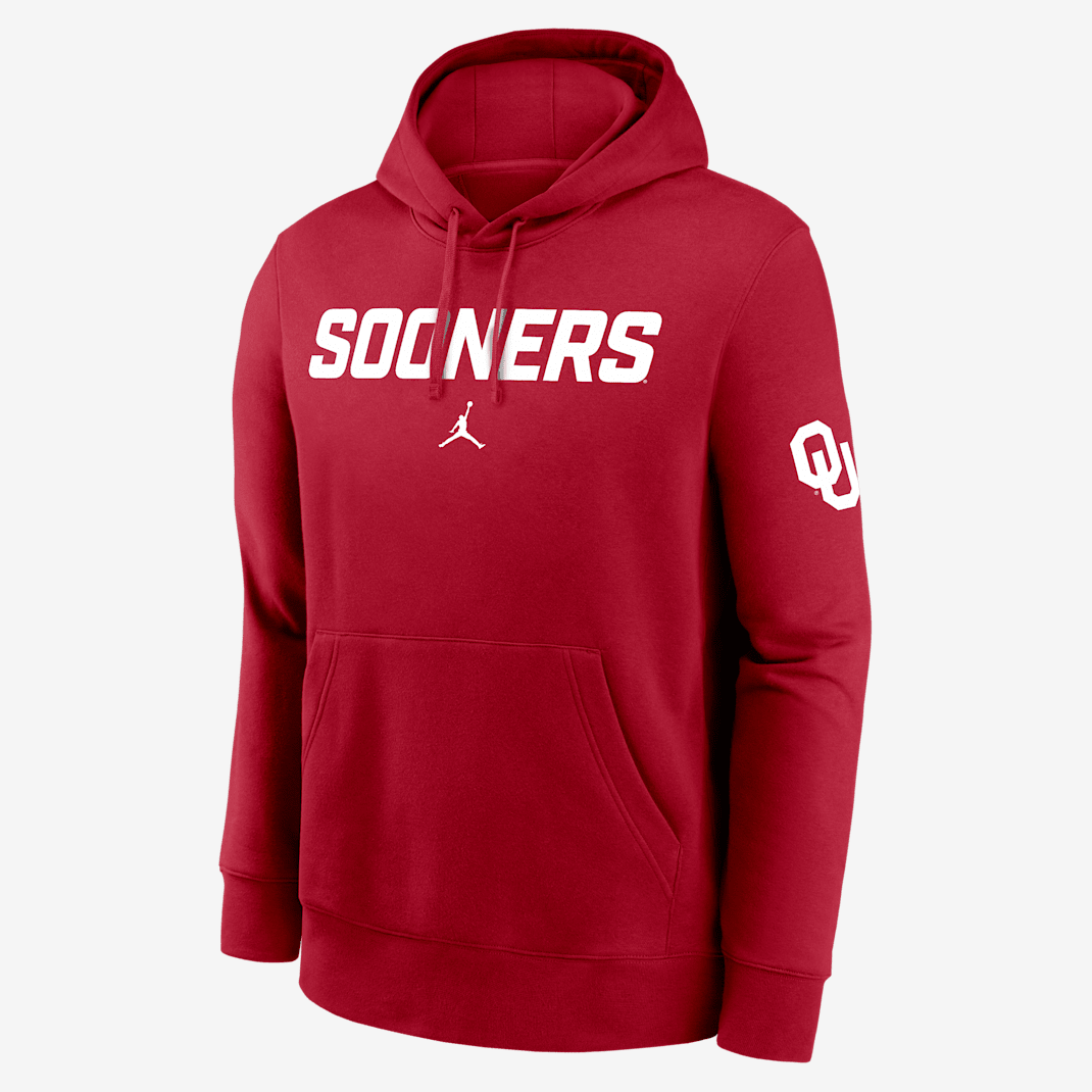 Oklahoma Club 2-Hit Nickname Men's Nike College Pullover Hoodie - Crimson